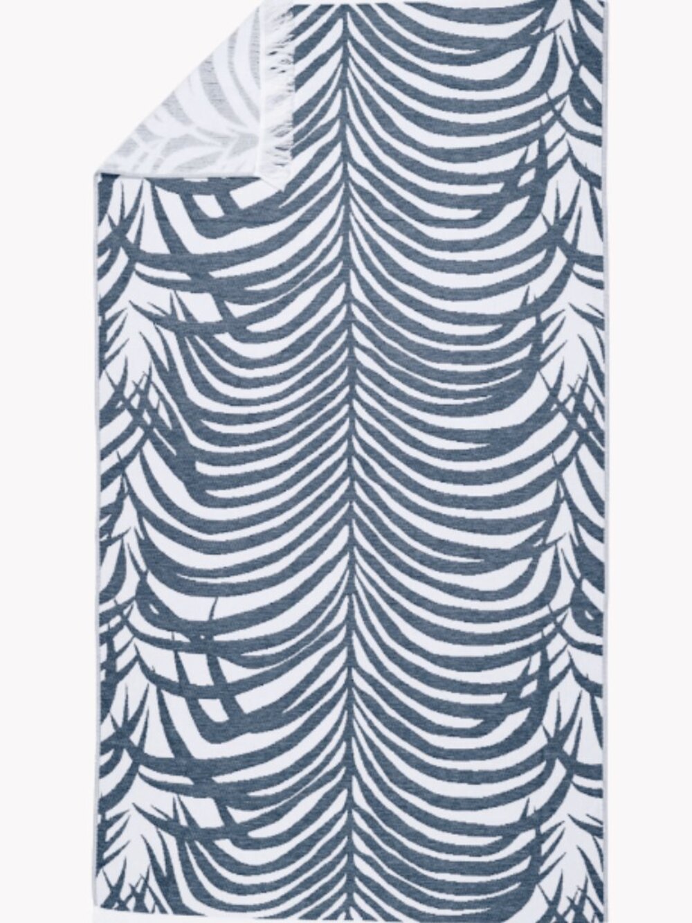 Matouk Schumacher Zebra Palm Beach Towel Navy & White 40" x 70" NWT